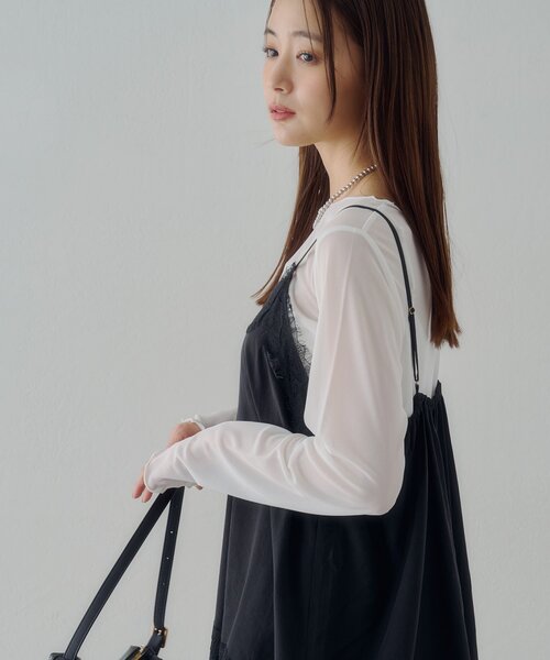 DISCOAT（ディスコート）の「【Noka】レース使いキャミチュニック（キャミソール・レディース・ブラック/ベージュ・FREE）」の9枚目の写真