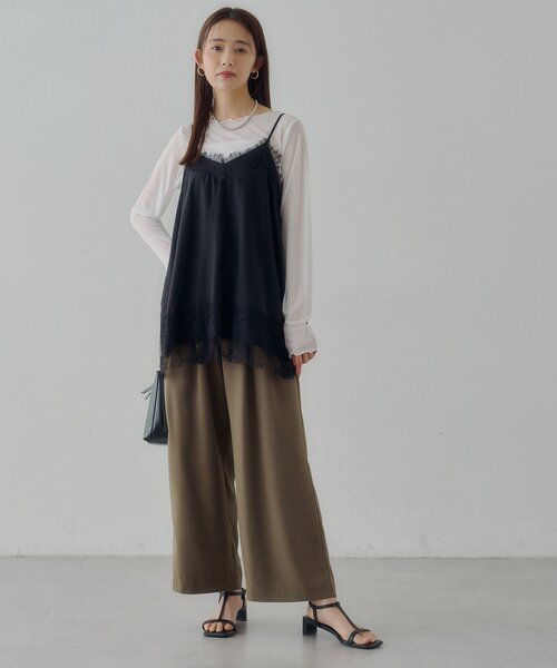 DISCOAT（ディスコート）の「【Noka】レース使いキャミチュニック（キャミソール・レディース・ブラック/ベージュ・FREE）」の10枚目の写真