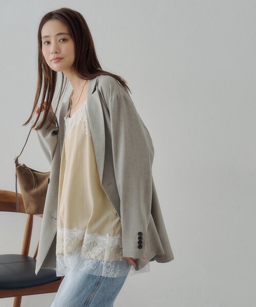 DISCOAT（ディスコート）の「【Noka】レース使いキャミチュニック（キャミソール・レディース・ブラック/ベージュ・FREE）」の15枚目の写真