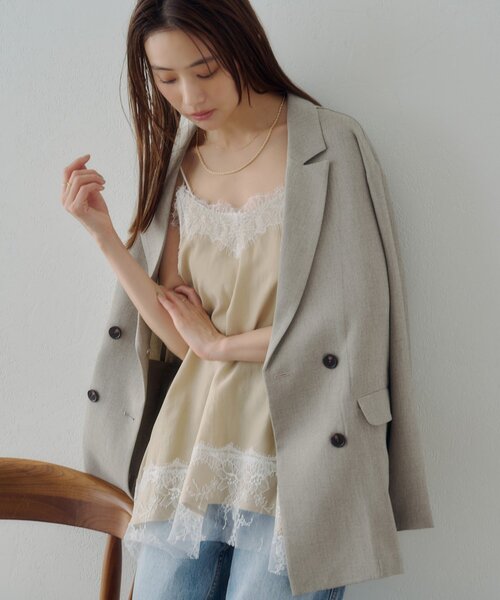 DISCOAT（ディスコート）の「【Noka】レース使いキャミチュニック（キャミソール・レディース・ブラック/ベージュ・FREE）」の16枚目の写真