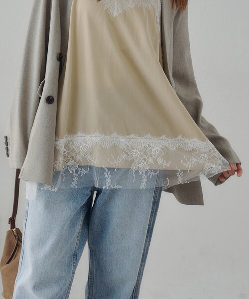 DISCOAT（ディスコート）の「【Noka】レース使いキャミチュニック（キャミソール・レディース・ブラック/ベージュ・FREE）」の17枚目の写真