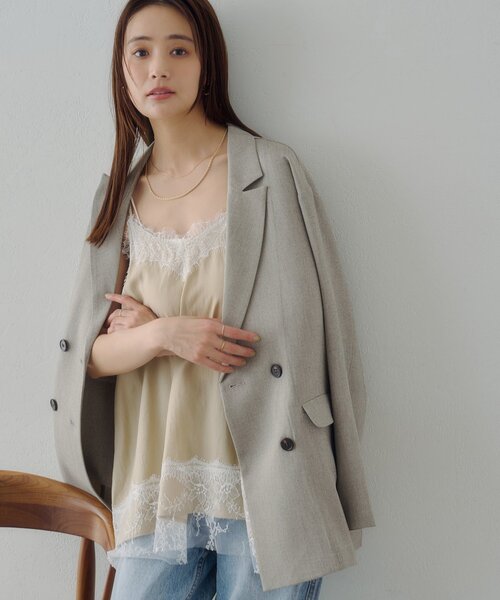 DISCOAT（ディスコート）の「【Noka】レース使いキャミチュニック（キャミソール・レディース・ブラック/ベージュ・FREE）」の18枚目の写真