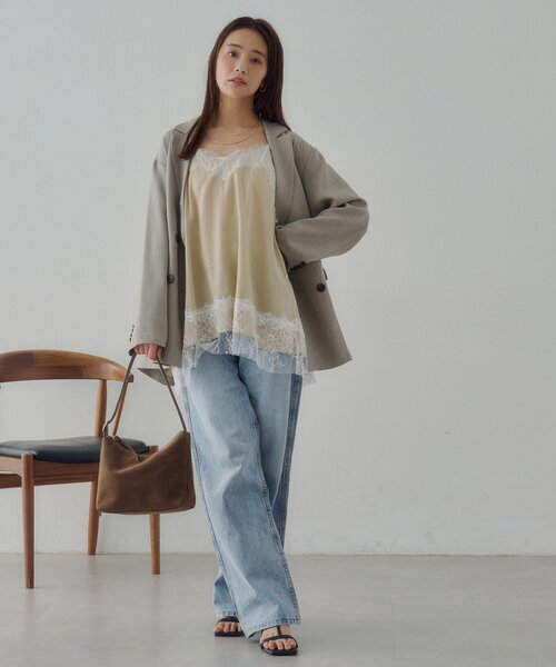 DISCOAT（ディスコート）の「【Noka】レース使いキャミチュニック（キャミソール・レディース・ブラック/ベージュ・FREE）」の19枚目の写真