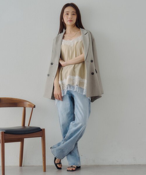 DISCOAT（ディスコート）の「【Noka】レース使いキャミチュニック（キャミソール・レディース・ブラック/ベージュ・FREE）」の21枚目の写真