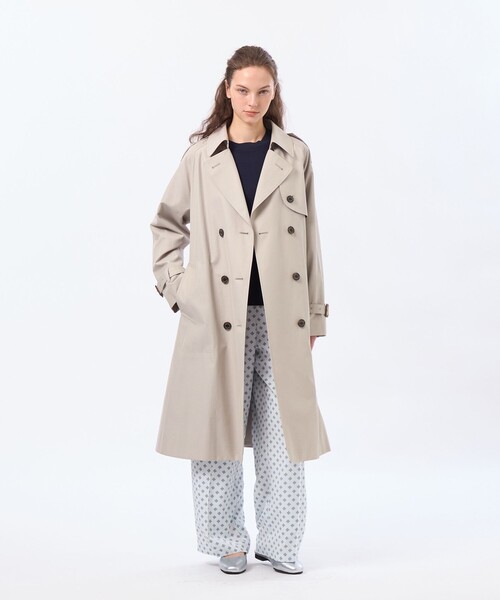 MACKINTOSH PHILOSOPHY（ﾏｯｷﾝﾄｯｼｭ ﾌｨﾛｿﾌｨｰ）の「【LEE4月号/蛯原友里さん着用】【WELBURY TRENCH(ウェルベリートレンチ)】ライトギャバジン（トレンチコート・レディース・ネイビー/ベージュ系その他・38/36）」の4枚目の写真