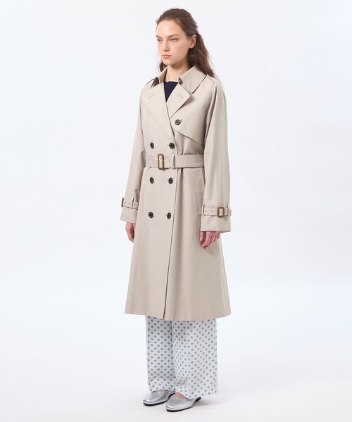 MACKINTOSH PHILOSOPHY（ﾏｯｷﾝﾄｯｼｭ ﾌｨﾛｿﾌｨｰ）の「【LEE4月号/蛯原友里さん着用】【WELBURY TRENCH(ウェルベリートレンチ)】ライトギャバジン（トレンチコート・レディース・ネイビー/ベージュ系その他・38/36）」の6枚目の写真