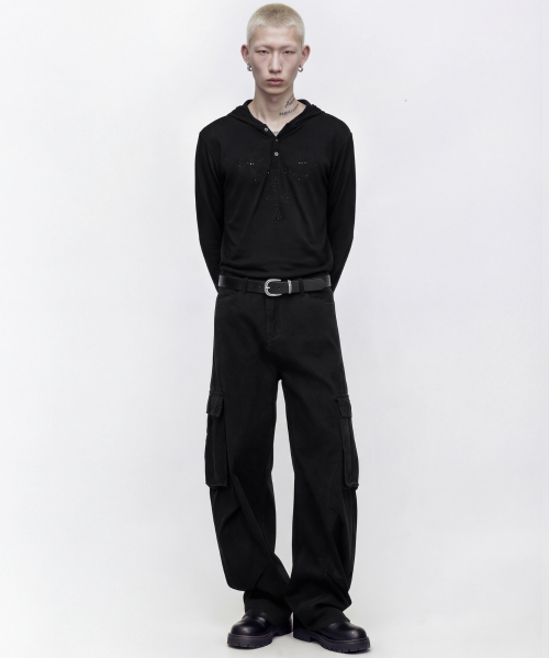 DWSE(ディーダブリューエスイー)の「カーゴワイドバルーンパンツ(ブラック)(その他パンツ・メンズ・その他・SMALL/MEDIUM/LARGE/X-LARGE)」の4枚目の写真