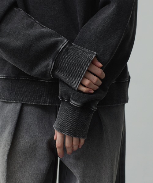 CALLNE(カルネ)の「【CALLNE】 Vintage Henley Neck Sweat / ヴィンテージヘンリーネックスウェット(スウェット・メンズ・ブラック系/ライトグレー・M/L)」の6枚目の写真