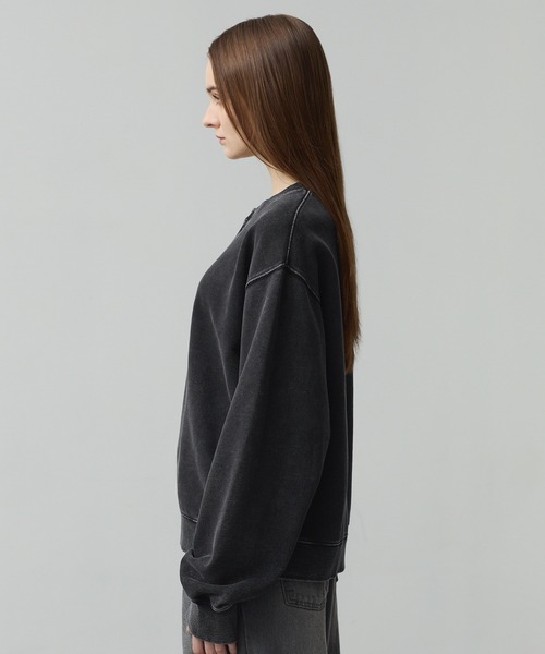 CALLNE(カルネ)の「【CALLNE】 Vintage Henley Neck Sweat / ヴィンテージヘンリーネックスウェット(スウェット・メンズ・ブラック系/ライトグレー・M/L)」の8枚目の写真