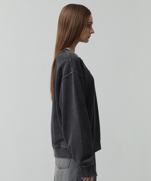 CALLNE(カルネ)の「【CALLNE】 Vintage Henley Neck Sweat / ヴィンテージヘンリーネックスウェット(スウェット・メンズ・ブラック系/ライトグレー・M/L)」の10枚目の写真