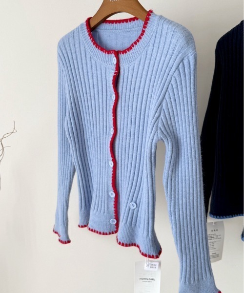 almo（アルモ）の「【LAMPOON】パイピングステッチカーディガン（カーディガン/ボレロ・レディース・ブルー/ネイビー・FREE）」の8枚目の写真