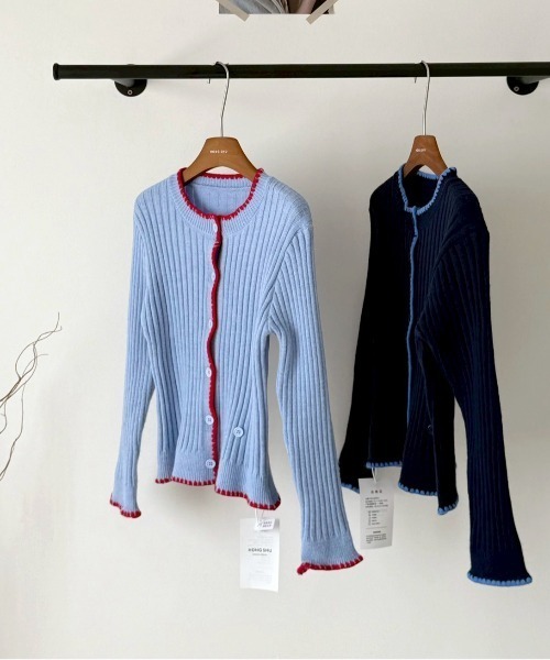 almo（アルモ）の「【LAMPOON】パイピングステッチカーディガン（カーディガン/ボレロ・レディース・ブルー/ネイビー・FREE）」の9枚目の写真