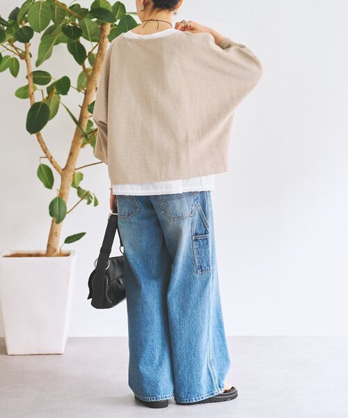 BEARDSLEY(ビアズリー)の「リネンインレイプルオーバー(ニット/セーター・レディース・ネイビー/ベージュ/グレー・FREE)」の17枚目の写真