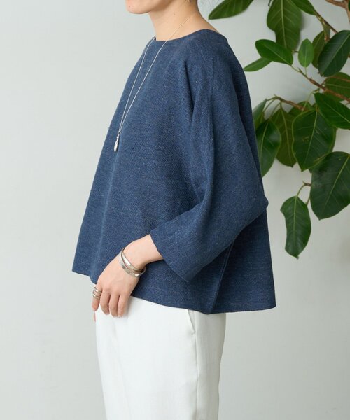 BEARDSLEY(ビアズリー)の「リネンインレイプルオーバー(ニット/セーター・レディース・ネイビー/ベージュ/グレー・FREE)」の19枚目の写真