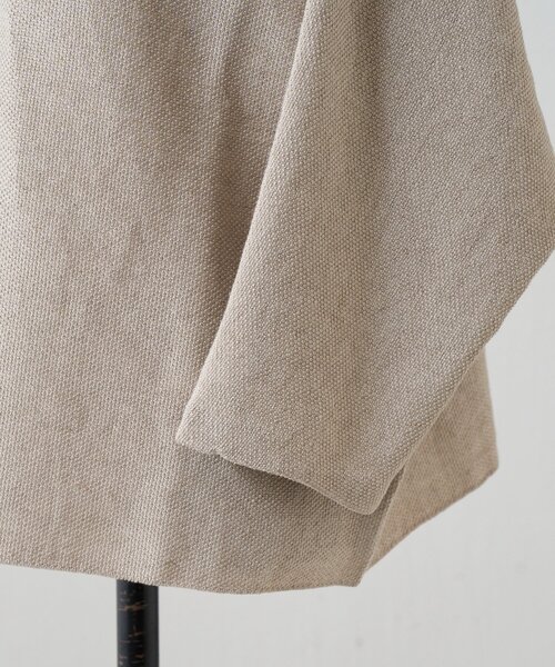BEARDSLEY(ビアズリー)の「リネンインレイプルオーバー(ニット/セーター・レディース・ネイビー/ベージュ/グレー・FREE)」の6枚目の写真
