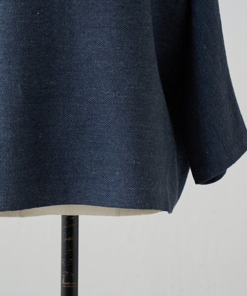 BEARDSLEY(ビアズリー)の「リネンインレイプルオーバー(ニット/セーター・レディース・ネイビー/ベージュ/グレー・FREE)」の9枚目の写真