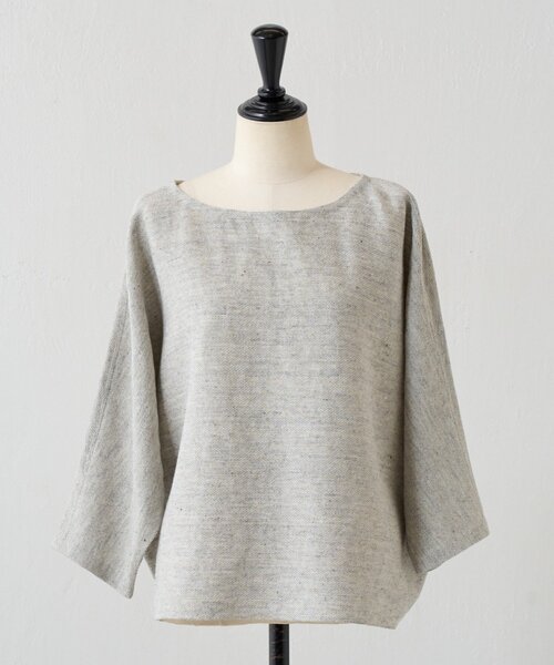 BEARDSLEY(ビアズリー)の「リネンインレイプルオーバー(ニット/セーター・レディース・ネイビー/ベージュ/グレー・FREE)」の10枚目の写真