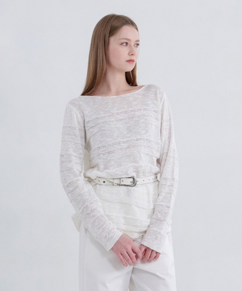 MICANE(ミケーネ)の「イリアナブークルシースルーニット(ニット/セーター・レディース・アイボリー/ブラック・X-LARGE/LARGE/MEDIUM/SMALL)」の10枚目の写真