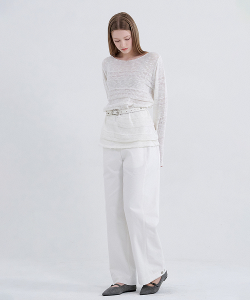 MICANE(ミケーネ)の「イリアナブークルシースルーニット(ニット/セーター・レディース・アイボリー/ブラック・X-LARGE/LARGE/MEDIUM/SMALL)」の11枚目の写真