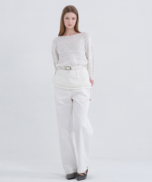 MICANE(ミケーネ)の「イリアナブークルシースルーニット(ニット/セーター・レディース・アイボリー/ブラック・X-LARGE/LARGE/MEDIUM/SMALL)」の12枚目の写真
