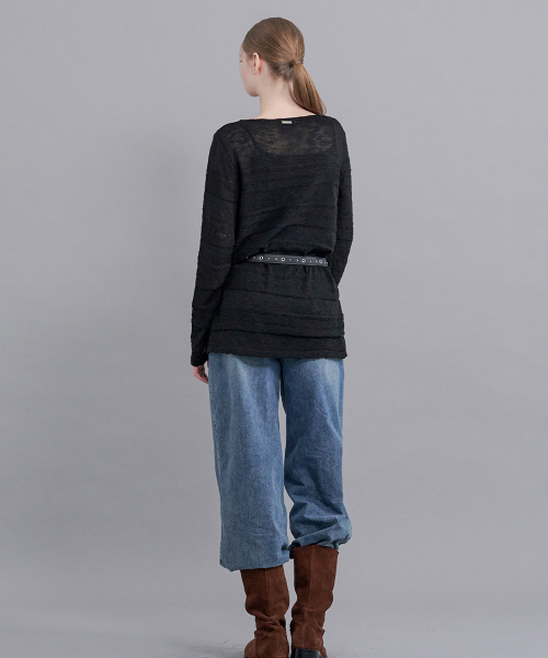 MICANE(ミケーネ)の「イリアナブークルシースルーニット(ニット/セーター・レディース・アイボリー/ブラック・X-LARGE/LARGE/MEDIUM/SMALL)」の6枚目の写真