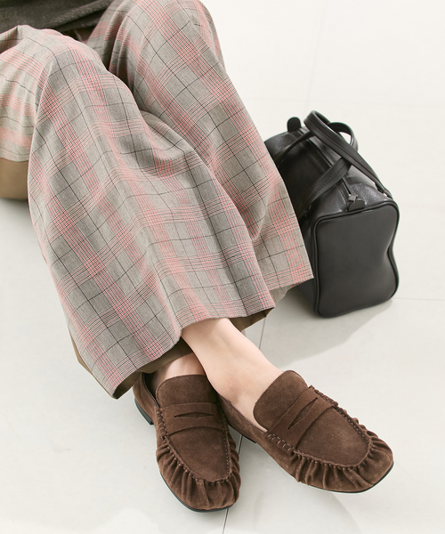 ALOHAS / アロハス】Aven Suede Brown Leather Loafers：ローファー