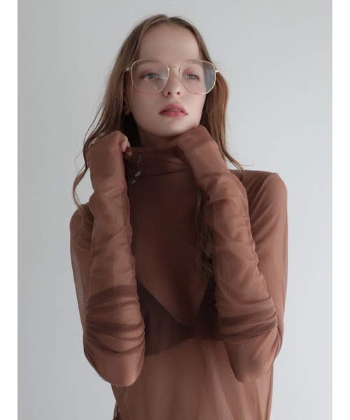 AMOMMA(アモマ)の「LONG SLEEVE SHEER TOPS(Tシャツ/カットソー・レディース・ブラウン・FREE)」の1枚目の写真