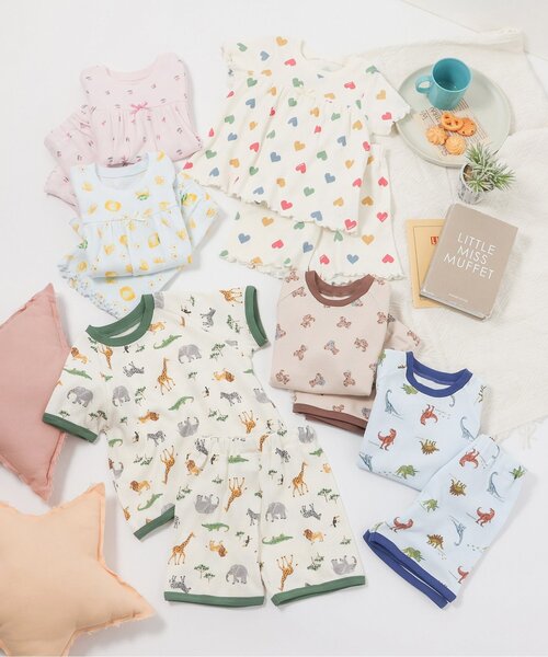 apres les cours（アプレレクール）の「くま・恐竜・サファリ柄 半袖ワッフルパジャマ（ルームウェア/パジャマ・キッズ・カーキ/ベージュ/ブルー・130/120/110/100/90/80）」の19枚目の写真