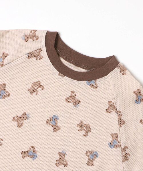 apres les cours（アプレレクール）の「くま・恐竜・サファリ柄 半袖ワッフルパジャマ（ルームウェア/パジャマ・キッズ・カーキ/ベージュ/ブルー・130/120/110/100/90/80）」の17枚目の写真