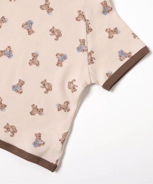 apres les cours（アプレレクール）の「くま・恐竜・サファリ柄 半袖ワッフルパジャマ（ルームウェア/パジャマ・キッズ・カーキ/ベージュ/ブルー・130/120/110/100/90/80）」の16枚目の写真