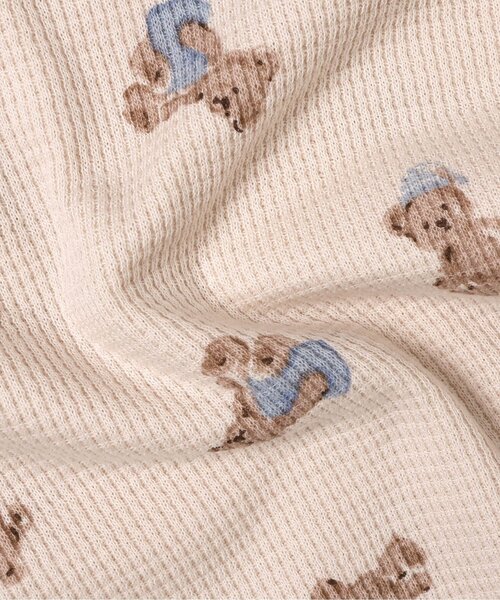 apres les cours（アプレレクール）の「くま・恐竜・サファリ柄 半袖ワッフルパジャマ（ルームウェア/パジャマ・キッズ・カーキ/ベージュ/ブルー・130/120/110/100/90/80）」の15枚目の写真