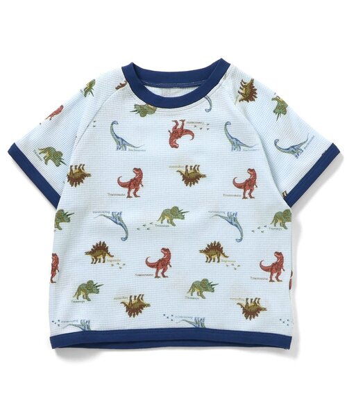 apres les cours（アプレレクール）の「くま・恐竜・サファリ柄 半袖ワッフルパジャマ（ルームウェア/パジャマ・キッズ・カーキ/ベージュ/ブルー・130/120/110/100/90/80）」の8枚目の写真