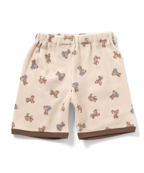 apres les cours（アプレレクール）の「くま・恐竜・サファリ柄 半袖ワッフルパジャマ（ルームウェア/パジャマ・キッズ・カーキ/ベージュ/ブルー・130/120/110/100/90/80）」の6枚目の写真