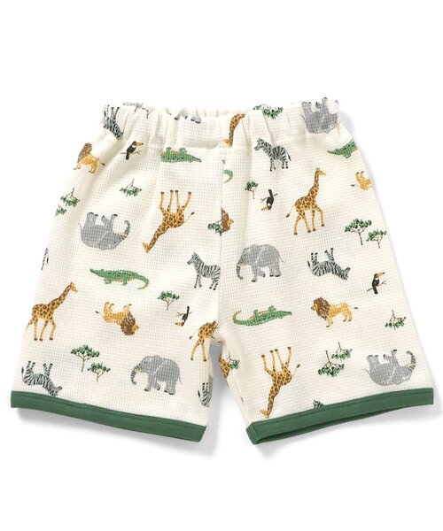 apres les cours（アプレレクール）の「くま・恐竜・サファリ柄 半袖ワッフルパジャマ（ルームウェア/パジャマ・キッズ・カーキ/ベージュ/ブルー・130/120/110/100/90/80）」の4枚目の写真