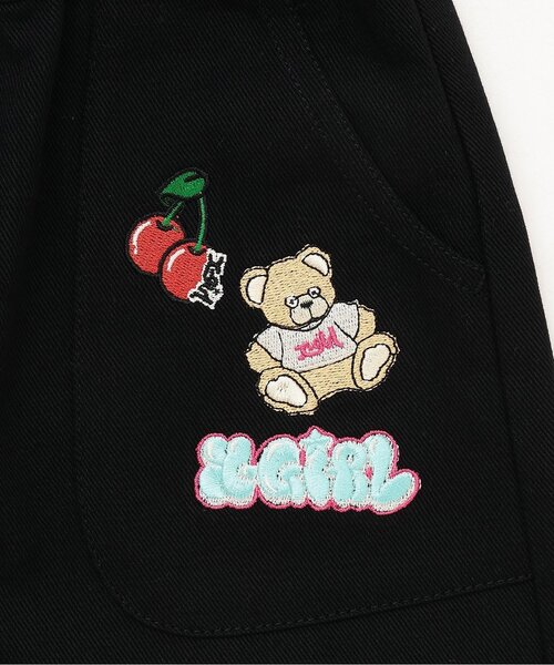 X-girl Stages（エックスガールステージス）の「【人気商品再入荷】【直営店で取り扱い無し】ワッペンつき三分丈折り返しショートパンツ（その他パンツ・キッズ・オレンジ/ブラック・140cm/100cm/130cm/110cm/120cm）」の9枚目の写真