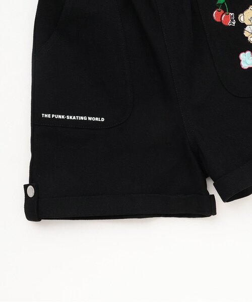 X-girl Stages（エックスガールステージス）の「【人気商品再入荷】【直営店で取り扱い無し】ワッペンつき三分丈折り返しショートパンツ（その他パンツ・キッズ・オレンジ/ブラック・140cm/100cm/130cm/110cm/120cm）」の11枚目の写真