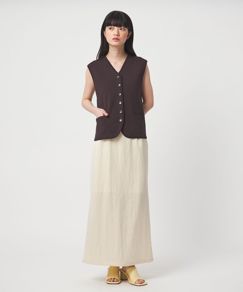 EMMEL REFINES(エメルリファインズ)の「<EMMEL REFINES>EM サテン ナロー スカート(スカート・レディース・ナチュラル/レッド・S/M)」の5枚目の写真