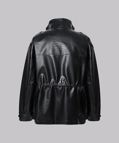 CORNERBLESS(コーナーブレス)の「CROCO FAKE LEATHER JACKET(ライダースジャケット・レディース・その他・LARGE/MEDIUM)」の2枚目の写真