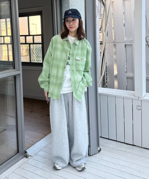 CIAOPANIC TYPY(チャオパニックティピー)の「【着心地◎】ユニセックス/シアサッカーフェードチェックシャツ(シャツ/ブラウス・メンズ・グリーン/ベージュ/グレー・MEDIUM/LARGE)」の6枚目の写真