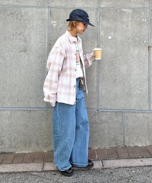 CIAOPANIC TYPY(チャオパニックティピー)の「【着心地◎】ユニセックス/シアサッカーフェードチェックシャツ(シャツ/ブラウス・メンズ・グリーン/ベージュ/グレー・MEDIUM/LARGE)」の14枚目の写真