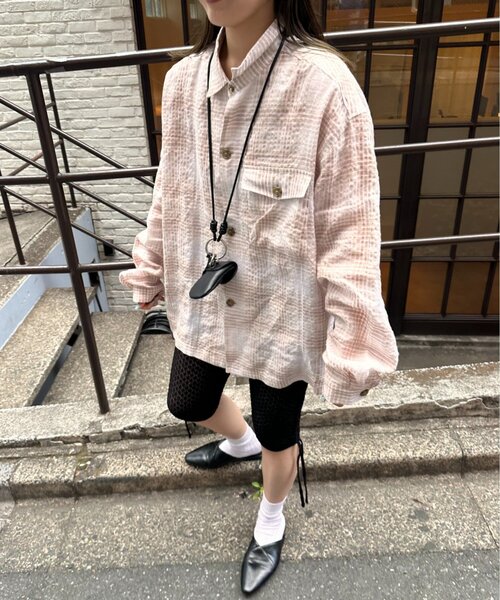 CIAOPANIC TYPY(チャオパニックティピー)の「【着心地◎】ユニセックス/シアサッカーフェードチェックシャツ(シャツ/ブラウス・メンズ・グリーン/ベージュ/グレー・MEDIUM/LARGE)」の19枚目の写真