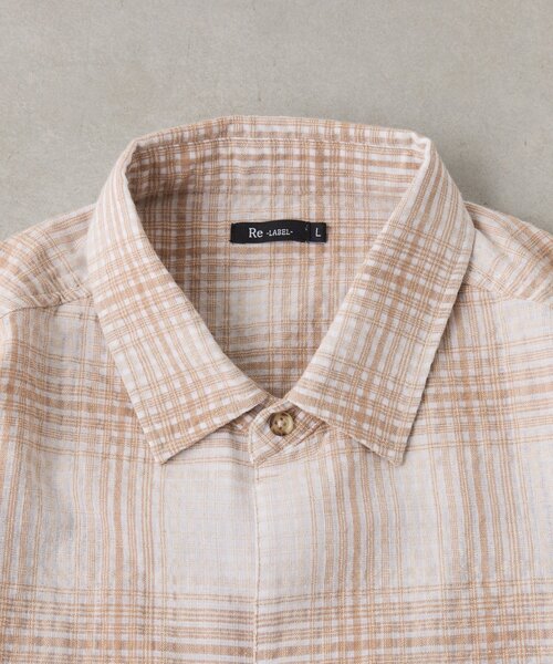 CIAOPANIC TYPY(チャオパニックティピー)の「【着心地◎】ユニセックス/シアサッカーフェードチェックシャツ(シャツ/ブラウス・レディース・グリーン/ベージュ/グレー・MEDIUM/LARGE)」の7枚目の写真