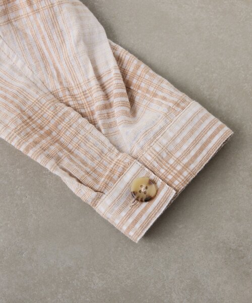 CIAOPANIC TYPY(チャオパニックティピー)の「【着心地◎】ユニセックス/シアサッカーフェードチェックシャツ(シャツ/ブラウス・レディース・グリーン/ベージュ/グレー・MEDIUM/LARGE)」の11枚目の写真