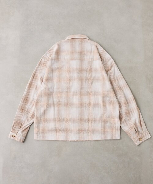 CIAOPANIC TYPY(チャオパニックティピー)の「【着心地◎】ユニセックス/シアサッカーフェードチェックシャツ(シャツ/ブラウス・レディース・グリーン/ベージュ/グレー・MEDIUM/LARGE)」の12枚目の写真