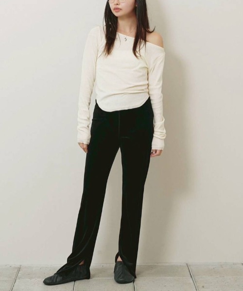 TODAYFUL（トゥデイフル）の「TODAYFUL　Soft Fraise Tops ソフトフライストップス/12620603（Tシャツ/カットソー・レディース・スミクロ/グレー/アイボリー・ONE SIZE）」の16枚目の写真