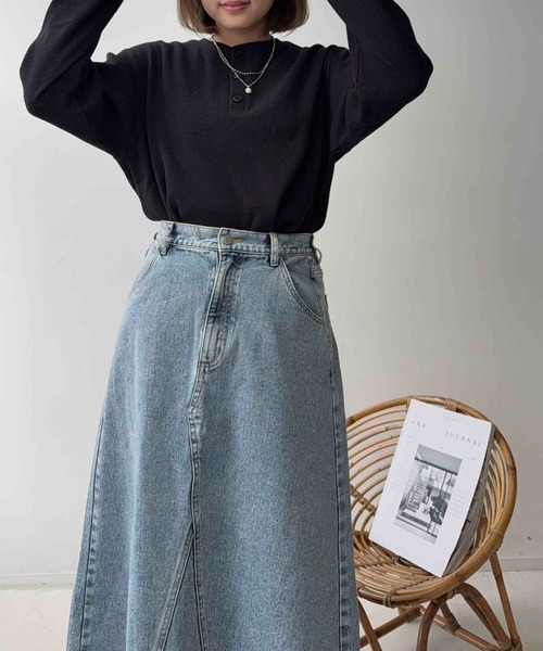 AS KNOW AS plus(アズノゥアズプラス)の「〇ワッフル ヘンリーネック 長袖Tシャツ 【UNISEX ITEM】(Tシャツ/カットソー・レディース・ブラック/ネイビー系/ブラック系・FREE)」の17枚目の写真