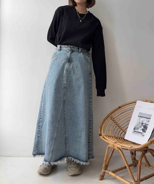 AS KNOW AS plus(アズノゥアズプラス)の「〇ワッフル ヘンリーネック 長袖Tシャツ 【UNISEX ITEM】(Tシャツ/カットソー・レディース・ブラック/ネイビー系/ブラック系・FREE)」の18枚目の写真