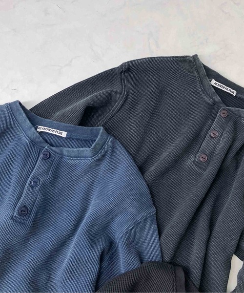 AS KNOW AS plus(アズノゥアズプラス)の「〇ワッフル ヘンリーネック 長袖Tシャツ 【UNISEX ITEM】(Tシャツ/カットソー・レディース・ブラック/ネイビー系/ブラック系・FREE)」の12枚目の写真