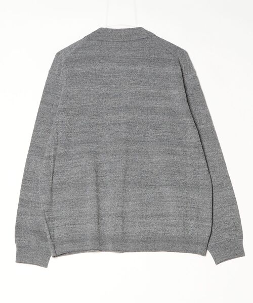 ATON(エイトン)の「ATON (エイトン) COTTON WASHI BOUCLE | POLO CARDIGAN(カーディガン/ボレロ・メンズ・グレー・6/4)」の3枚目の写真