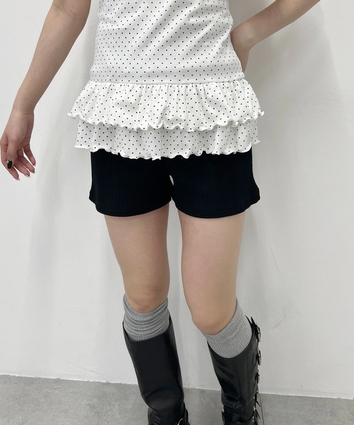 PHILLY(フィリー)の「コンパクトリブショートパンツ(その他パンツ・レディース・オートミール/グレー/ブラック・FREE)」の4枚目の写真